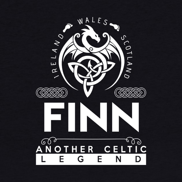 Finn Name T Shirt - Another Celtic Legend Finn Dragon Gift Item by harpermargy8920